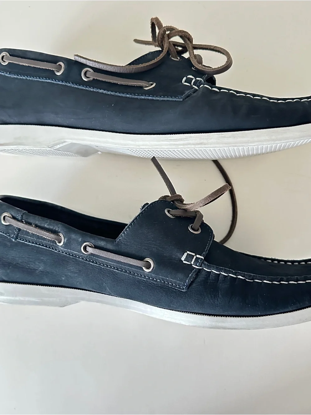 Marc Joseph New York Blue Navy Leather Boat Men's Shoes, Sz 13 Preowned, perfect